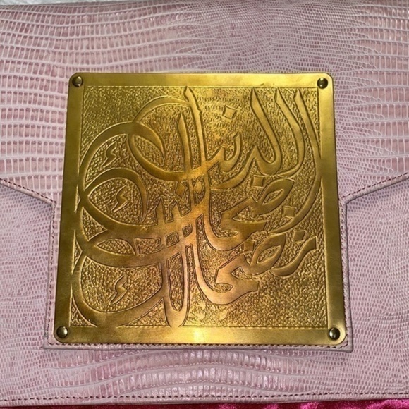 24k plated like new Dareen Hakim LE Monaco ROSE crossbody clutch Italian leather - Picture 7 of 14
